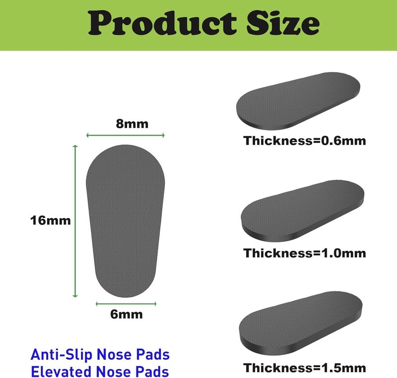 fusanwin Eyeglass Nose Pads 0.6mm Ultra-Thin, Thousands of Frog-Inspired Microstructured Fibers, Anti-Slip Soft Adhesive Glasses Nose Pads, Silicone Nose Pad for Glasses, Sunglasses (5 Black Pairs) - Image 3